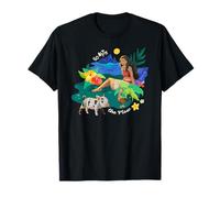 Disney Moana Go With The Flow Island Scenery Hei Hei And Pua Camiseta