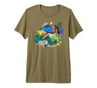 Disney Moana Go With The Flow Island Scenery Hei Hei And Pua Camiseta premium