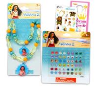 Disney Moana - Juego de joyas para niñas, accesorios de vestir con collar, aretes adhesivos, pulsera, más | Juego de collar y pulsera Moana para niños