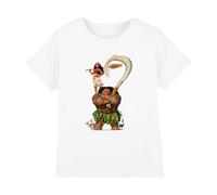 Disney Maui Moana Stacked Girls T Shirt Camiseta, Blanco, 5-6 años para Niñas
