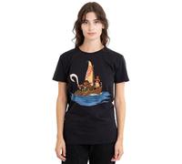 Disney Moana Maui Moana Voyage Camiseta de Mujer, Negro, XXL