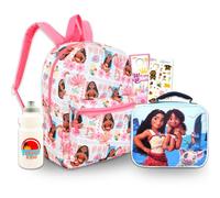 Disney Moana - Mochila con bolsa de almuerzo, paquete de mochila, fiambrera, calcomanías, botella de agua, más | Mochila escolar Moana para niñas, Varios colores, Moana Backpack for Girls, Moana