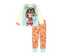 Disney Moana Pijamas para niñas | Juego de pijamas largos para niñas | Pijamas Moana | Ropa de dormir y pijamas para regalar a niñas de 2 a 12 años, crema, 6-7 años