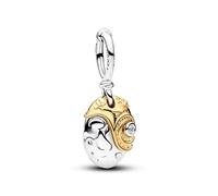 Disney Moana Sterling Silver and 14k Gold-Plated Dangle with 0.012 CT TW G-I VS+ Round Brilliant Very Good Cut Lab-Grown Diamond