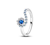 Disney Moana Sterling Silver Ring with Clear Cubic Zirconia, Icy Green, Icy Blue, Royal Blue and London Blue Crystal
