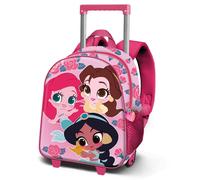 Disney Mochila 3D con ruedas Princesas Flowers, pequeña rosa 26 x 34 cm 7 L