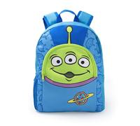 Disney Mochila azul con estampado del alienígena verde de Toy Story | Mochila escolar con diseño de Pizza Planet, correas acolchadas y cierre de cremallera | Productos