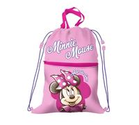 Disney Mochila de bolsa para la escuela y el tiempo libre Minnie Mouse 2 compartimentos con cremallera externa y cierre de cordón 44 x 34 cm