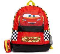 Disney Mochila de Cars para niños, diseño de Rayo McQueen con llavero 3D, mochila escolar, Red, Talla única, Mochila