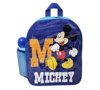 Disney Mochila escolar Mickey Mouse Mickey Mouse color azul con botella 400 ml
