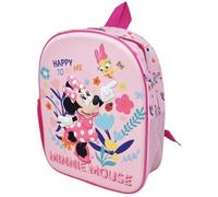 Disney Mochila escolar Minnie Mouse Mickey Happy to Be Me para guardería Color Rosa con bolsillo lateral