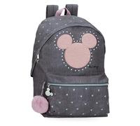 Joumma Disney Mickey Studs Mochila Escolar para Portátil Adaptable Negro 31x44x15 cms Poliéster 20,46L