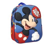 Mochila Infantil 3D Mickey Mouse Unisex - Mochila Escolar Niño y Niña con Relieve EVA, Bolsillo Frontal y Cremallera, Ligera y Cómoda, Licencia Oficial Disney, para Guardería y Cole