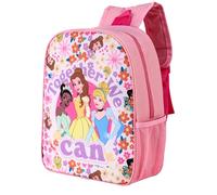 Disney Mochila infantil de princesas para la escuela, mochila de viaje, con bolsillo lateral de malla, multicolor, M
