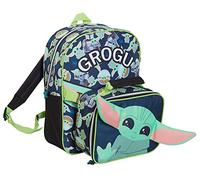 Disney Mochila Mandalorian con bolsa de almuerzo para niños GROGU Baby Yoda a juego, verde, Taille unique