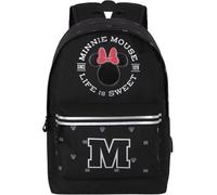 DISNEY Mochila 'Minnie Mouse' rosa / negro / plata / blanco One Size rosa / negro / plata / blanco