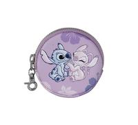 Disney-Monedero Cookie, 8,7 x 8,7 cm, Rosa Stitch & Angel