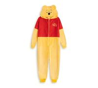 Disney Mono Amarillo y Rojo con Cremallera de Winnie The Pooh para Mujer | Pijama de Manga Larga con Capucha en Suave Forro Polar | Pijama de Dibujos Animados