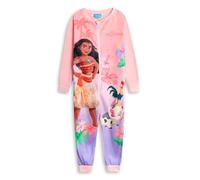Disney Mono Rosa y Morado con Cremallera de Moana para niña | Ropa de Dormir y para Estar en casa de Microfibra de Manga Larga | Pijamas de Personajes para Dormir y Estar en casa