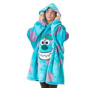 Disney Monsters Inc Sudadera con Capucha y Manta portatil Unisex | Sudadera con Capucha para Adultos en Azul con Cara del Personaje Sulley y Patron de Piel