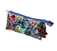 Disney Monstruos S.A. University-Estuche Portatodo Triple, Multicolor, 23.5 x 10 cm