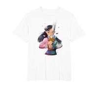 Disney Mulan Anime Half Girl Half Warrior Camiseta, Hombre tallas grandes, Blanco, 4X Alto