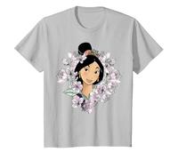 Disney Mulan Flower Framed Portrait Camiseta, Niños, Plata, 6 años