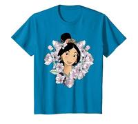 Disney Mulan Flower Framed Portrait Camiseta, Niños, Zafiro, 12 años