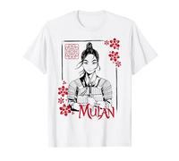 Disney Mulan Live Action Mulan Floral Ink Portrait Camiseta