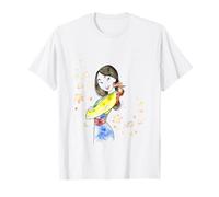 Disney Mulan Mushu And Mulan Watercolor Retrato Camiseta