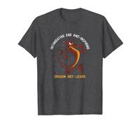 Disney Mulan Mushu Dragon Not Lizard Portrait Camiseta, Hombre, Jaspeado Oscuro, M