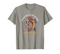 Disney Mulan Mushu Dragon Not Lizard Portrait Camiseta, Hombre, Pizarra, M