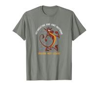 Disney Mulan Mushu Dragon Not Lizard Portrait Camiseta, Hombre, Verde militar jaspeado, M