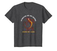Disney Mulan Mushu Dragon Not Lizard Portrait Camiseta, Niños, Jaspeado Oscuro, 8 años