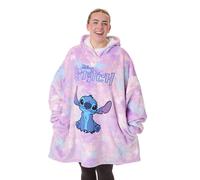 Disney Manta portátil Lilo & Stitch para Mujer | Sudadera con Capucha de Forro Polar con Personaje Bordado en Color Acuarela, Morado y Azul para Mujer | Jersey con Capucha cómodo y Pesado