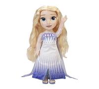 Disney Muñeca Elsa mágica en Movimiento de Frozen 2, con Vestido Iluminado y Pelo Largo para Mayor Juego