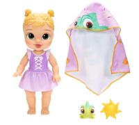 Disney Muñeca Rapunzel Princess para la Hora del baño, 30 cm / 12", Jakks Pacific, Cambia de Color al Contacto con el Agua, Incluye rociadores de Agua y Toalla Pascal