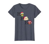 Disney Muppets Kermit Miss Piggy and Animal Holiday Camiseta, Mujer, Azul Jaspeado, S