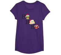 Disney Muppets Kermit Miss Piggy and Animal Holiday Camiseta, Niñas, Morado, L