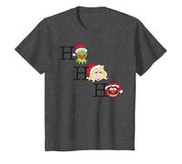Disney Muppets Kermit Miss Piggy and Animal Holiday Camiseta, Niños, Jaspeado Oscuro, 12 años