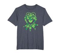 Disney Muppets Kermit the Frog in Clovers St Patrick’s Day Camiseta, Hombre tallas grandes, Azul Jaspeado, 2X Alto