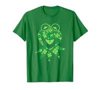 Disney Muppets Kermit the Frog in Clovers St Patrick’s Day Camiseta, Hombre, Verde Kelly, L