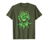 Disney Muppets Kermit the Frog in Clovers St Patrick’s Day Camiseta, Hombre, Verde Oliva, M
