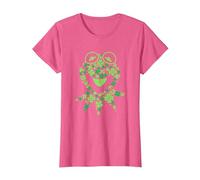 Disney Muppets Kermit the Frog in Clovers St Patrick’s Day Camiseta, Mujer, Rosa jaspeado, M