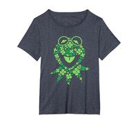 Disney Muppets Kermit the Frog in Clovers St Patrick’s Day Camiseta, Mujer tallas grandes, Azul Jaspeado, 2XL Grande