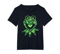 Disney Muppets Kermit the Frog in Clovers St Patrick’s Day Camiseta, Mujer tallas grandes, Negro, 2XL Grande