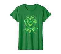 Disney Muppets Kermit the Frog in Clovers St Patrick’s Day Camiseta, Mujer, Verde Kelly, XS