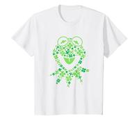 Disney Muppets Kermit the Frog in Clovers St Patrick’s Day Camiseta, Niños, Blanco, 12 años