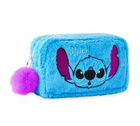 Disney Neceser Mujer Cosméticos Estuche Neceser Maquillaje Makeup Bag Bolsa de Aseo Mujer Viaje Accesorios Mickey Lilo y Stitch Regalos Niña Chica Adolescente Mujer (Azul Peluche)