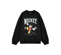 Disney Sudadera negra de Mickey Mouse para mujer, cuello redondo, manga larga, diseño gráfico original de 1928, ropa casual de dibujos animados, uso diario, diseño icónico de EE. UU, Negro, XXL